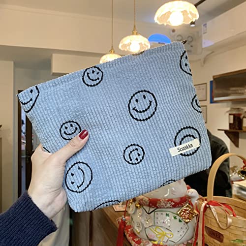 Dsdfidn Smile Makeup Pouch Bag For Cosmetic, Travel Accesssories Organizer, Women Teen, Machine Washable Nylon-Canvasblue #TOP3