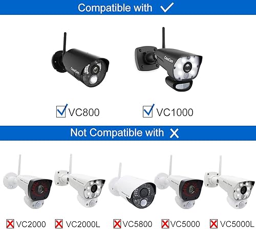 Miniatura 4 de CasaCam Sistema de cámara de seguridad inalámbrica VS802 con monitor de pantalla táctil de 7 pulgadas y 2 piezas. Cámaras HD, audio bidireccional,
