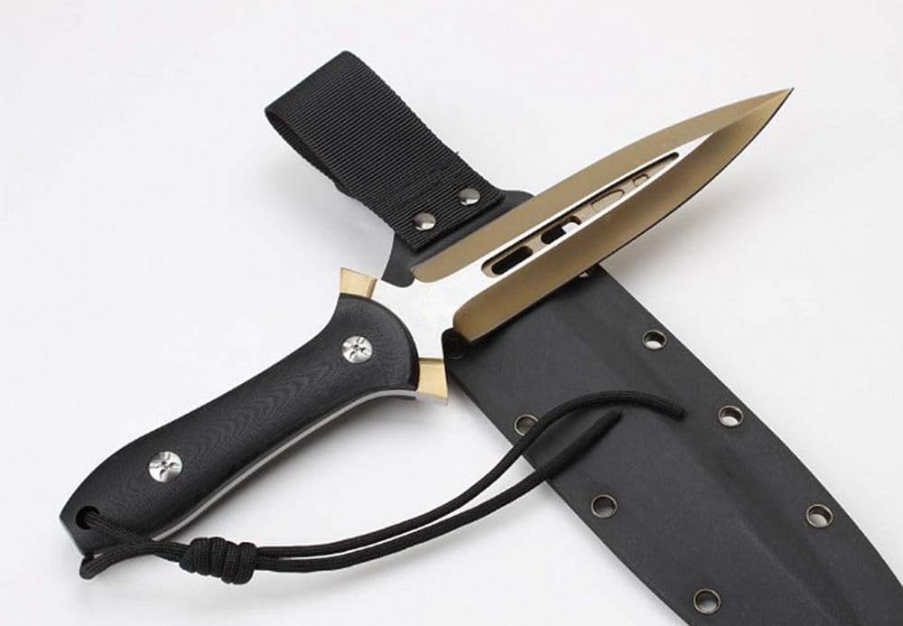 Generisch TEERMA VC9- Integriertes geschmiedetes gerades Messer im Freien mit fester Klinge, Überlebensmesser, Perfektes Bushcraft Messer Outdoor,Jagdmesser,Angelmesser mit feststehende Klinge