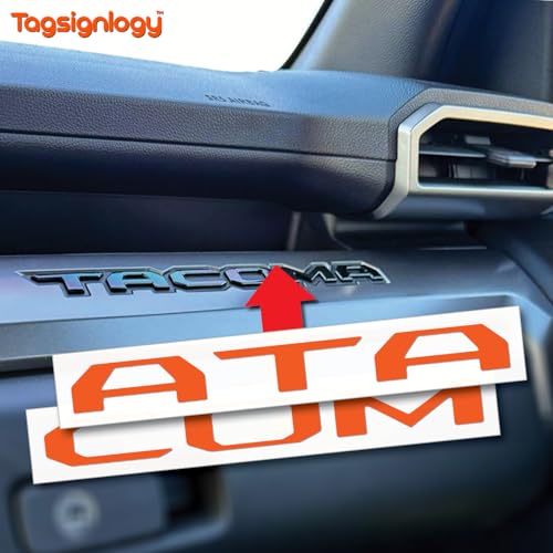 Image of (2 Sets) Prime Series UV Weatherproof Vinyl Decals for Glove Box Dashboard Letter Inserts Compatible fits Tacoma 2024-2026 (Gloss Orange)