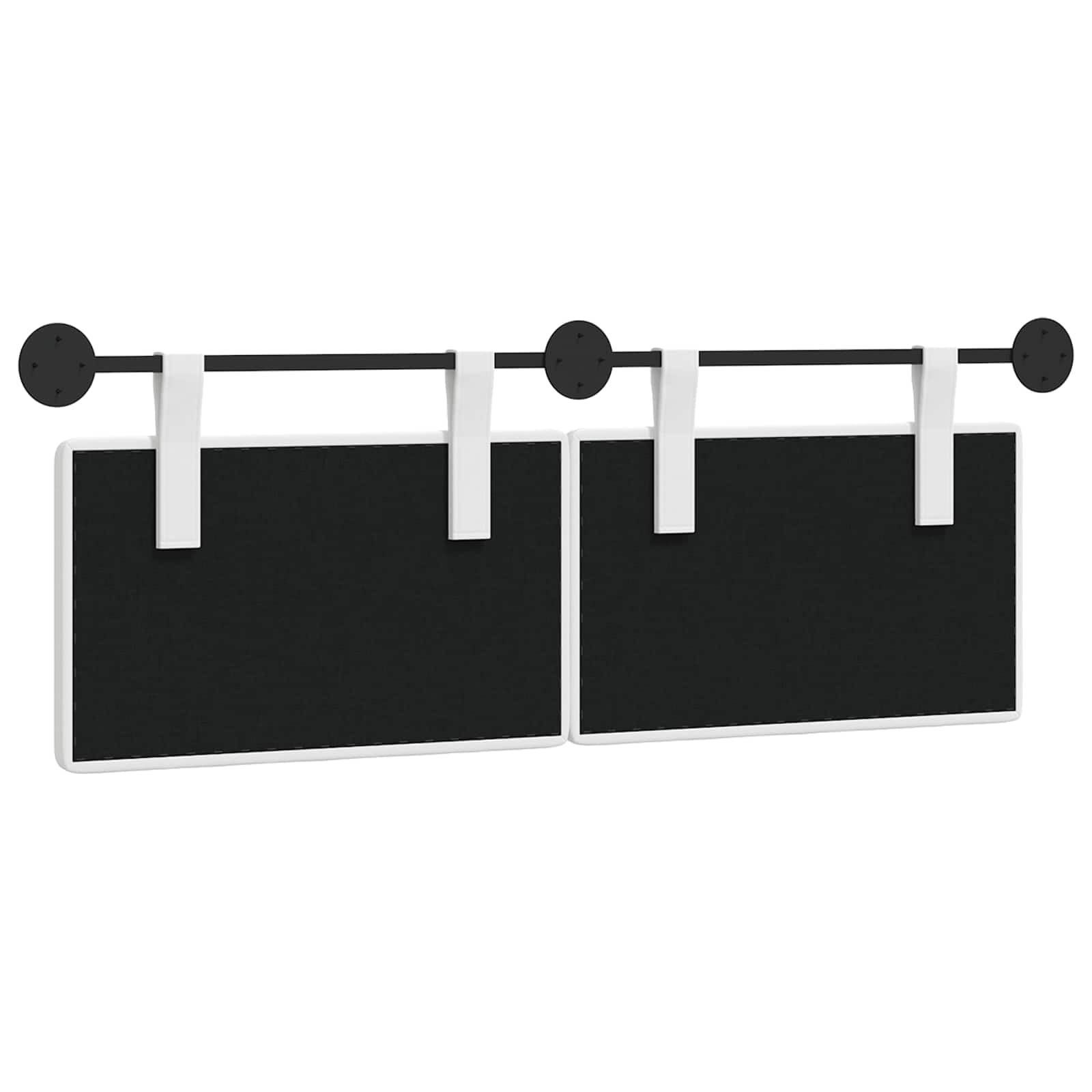 Cabecero colgante de tela blanca, 130 x 55 x 5 cm, juego de 2 unidades con fijación a la pared, cabecero tapizado para dormitorio, habitación de invitados, cama doble, cojín de lectura