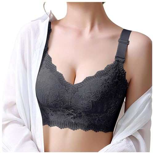 Genérico sujetadores para mujer con tirantes ajustables, soporte para garganta sin armadura, sin marco con tirantes de espagueti sin costuras soporte garganta, Le Noir-i, M