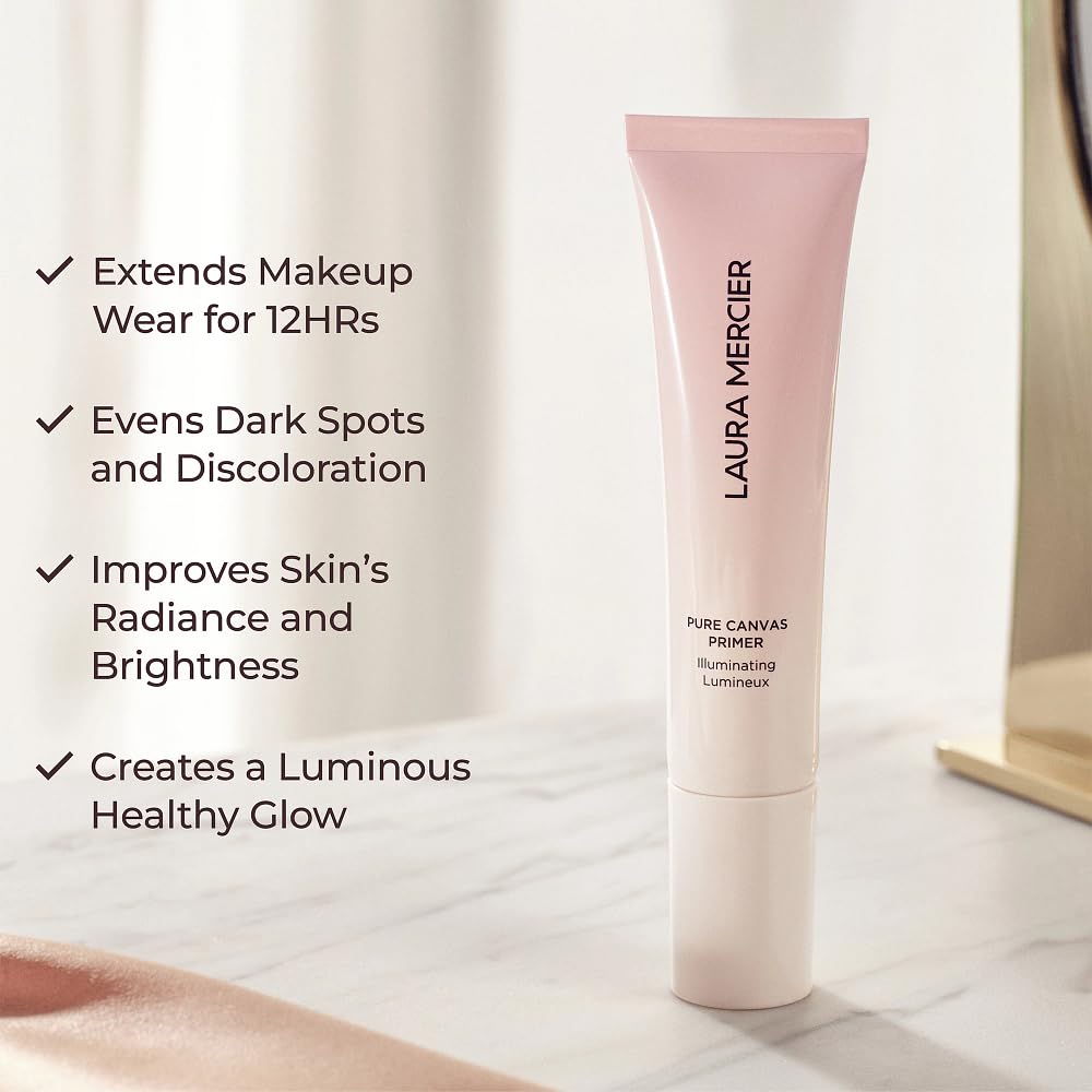 Laura Mercier Pure Canvas Primer, Improves and Extends Wear of Makeup, Hydrating, Blurring and Illuminating Formulas, Natural, Matte, and Radiant Finishes