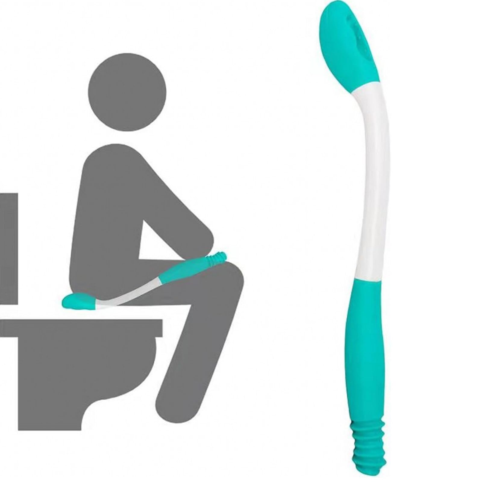 SANON Lot de 2 aides à essuyer les fesses - Longue poignée - Confortable - Pour papier toilette - Pour les personnes âgées, les femmes enceintes, les blessés