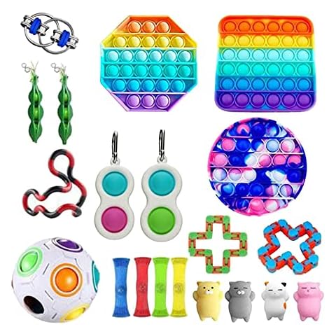 Fidget Toy Set Box, Sensory Fidget Toys Set, Anti Stress Spielzeug Set, Sensory Toys für Kinder Erwachsene, Party Favourites Hand Spielzeug Stress-Angst Relief Spielzeug Set für ADHS Cover