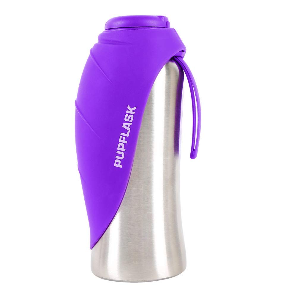 PupFlask Large Dog Water Bottle | 27 or 40 OZ Stainless Steel | Convenient Dog Water Dispenser | Puppy Travel Water Bowl | Portable Pet Water Bottle | Leak Proof Bottle Perfect Size For All Dog Breeds