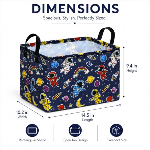 Image of Space Storage Basket for Boys, Rocket Toy Bin, Kids Gifts Basket