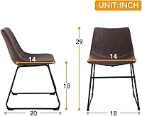 Vista 3 de PayLessHere Juego de 2 sillas de comedor, sillas de cocina, sillas de sala de estar, taburetes de mostrador con respaldo, isla de cuero (18 pulgadas)