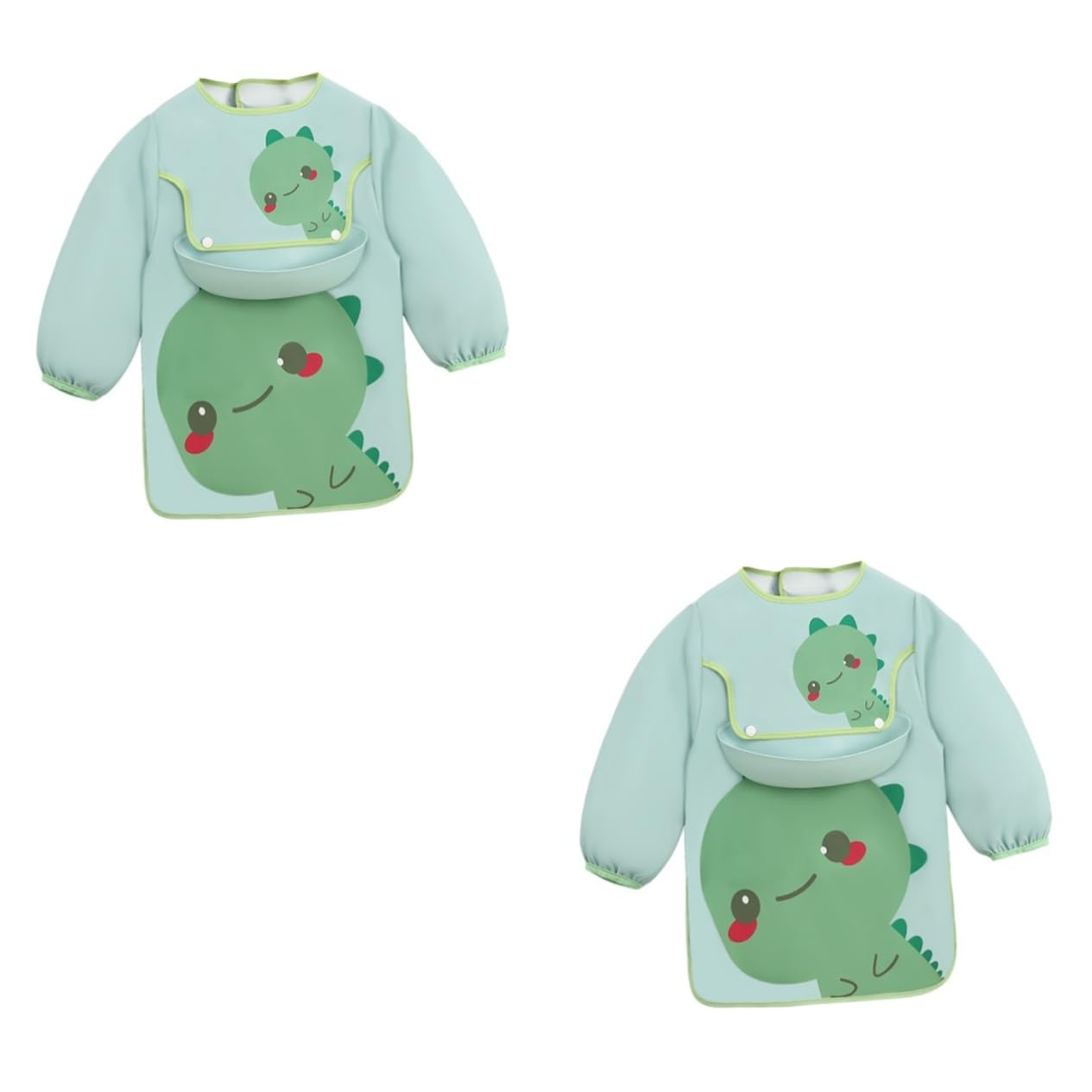 VICASKY 2stücke Wasserdichter Lätzchen Für Kleinkinder Langärmeliger Smock Mit Süßem Cartoon-design Für Und Malen