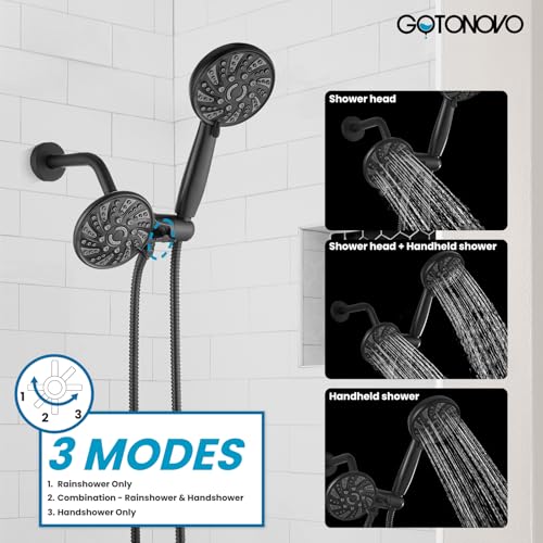 Pommeau de douche double ABS haute pression gotonovo valve - 5