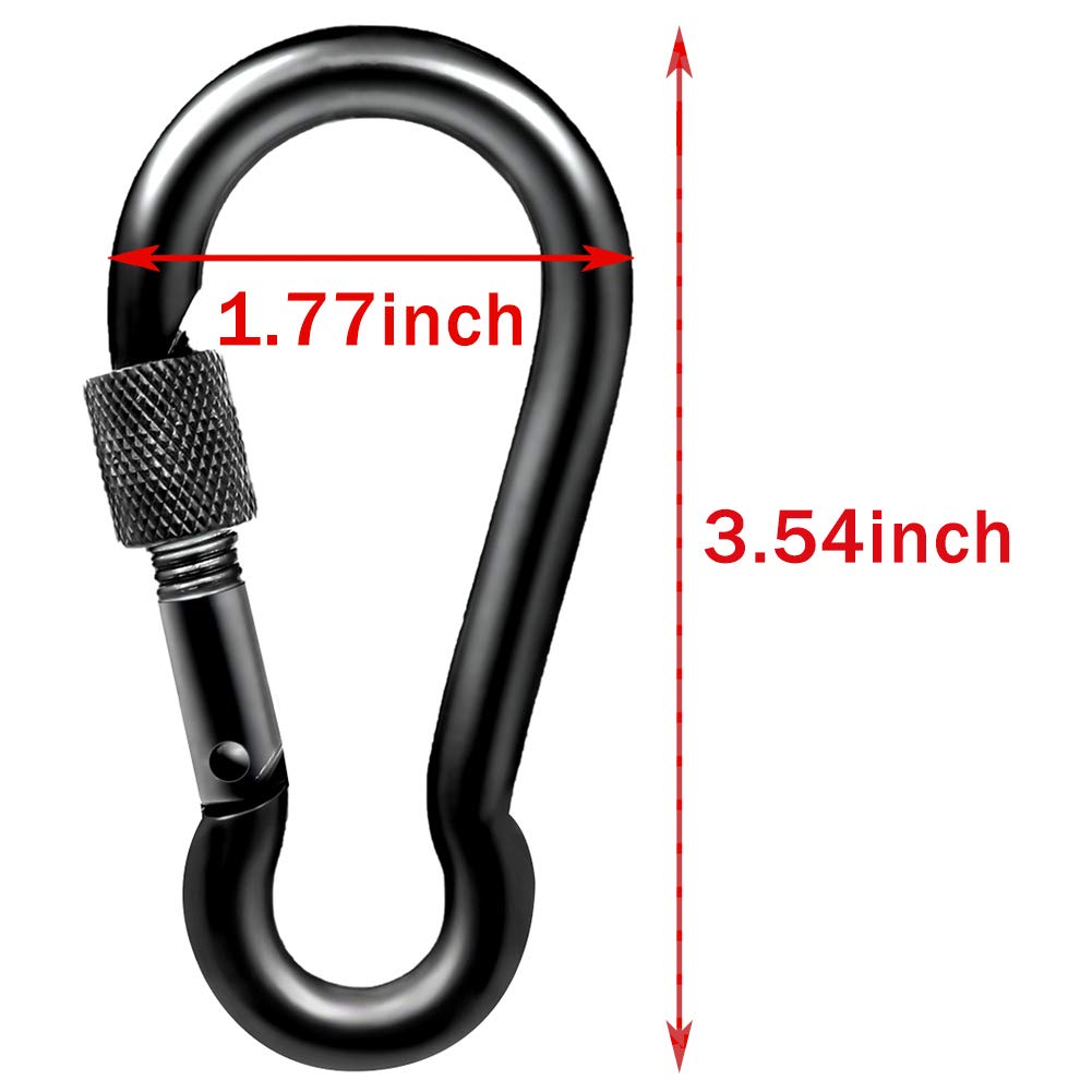 PROND Moschettoni di bloccaggio, moschettone resistente, ganci a moschettone in acciaio inossidabile 316 con chiusura a vite