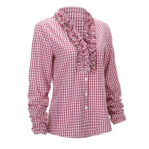 Blouse dirndl blanche col montant chic pour fête - 5