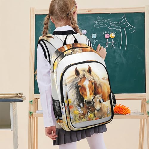 ALAZA Horse Flower Horses Laptop Backpack Purse for Women BookBags 17 inch School Bags Men Boys Girls Travel Casual Daypack2