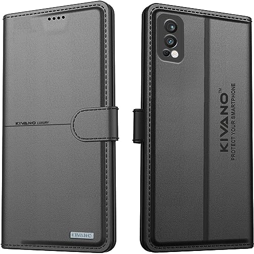 Image of Compatible with OnePlus Nord 2 5G Flip Cover | Leather Finish | Inside Pockets & Inbuilt Stand | Shockproof Wallet Style Magnetic Closure Back Cover Case