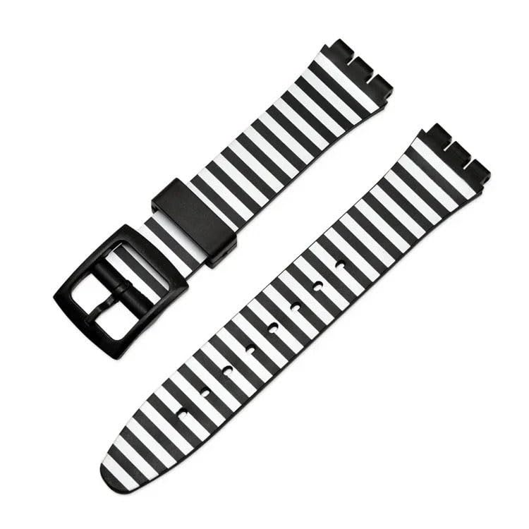 Bracelet de montre en PVC de 16mm souple couleur gelée C3 compatible Swatch