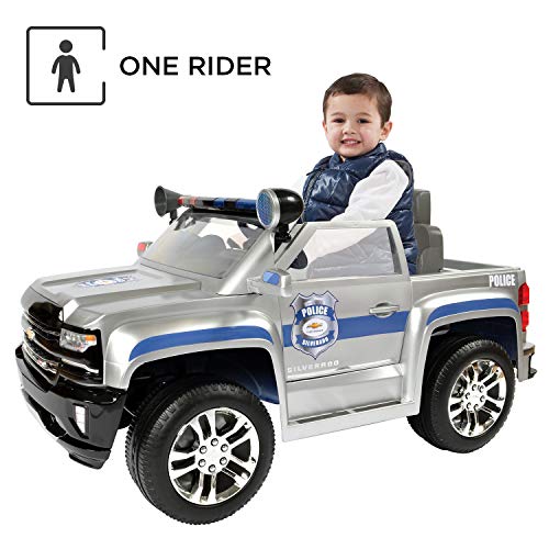 Rollplay 6 Volt Chevy Silverado Police Truck Ride On Toy, Battery-Powered Kid's Ride On Car - Thumbnail 7