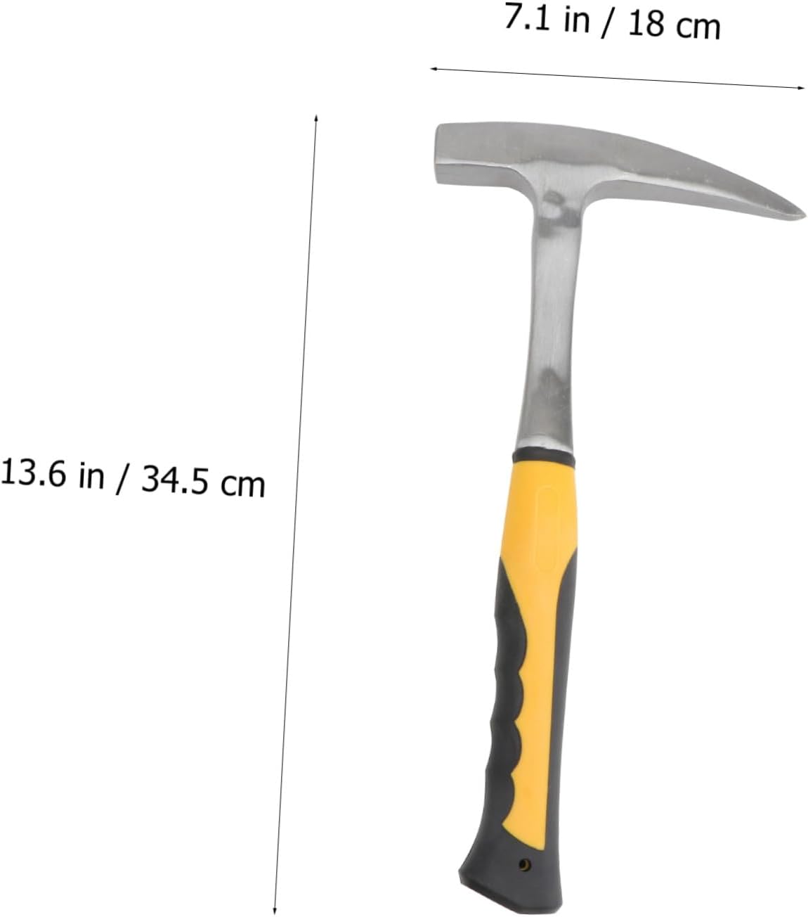 Hemoton Multifunctional Pointed Geological Hammer Durable Mining Tool for Rock Chipping and Masonry Ergonomic Anti-slip Handle for Geology Exploration Large