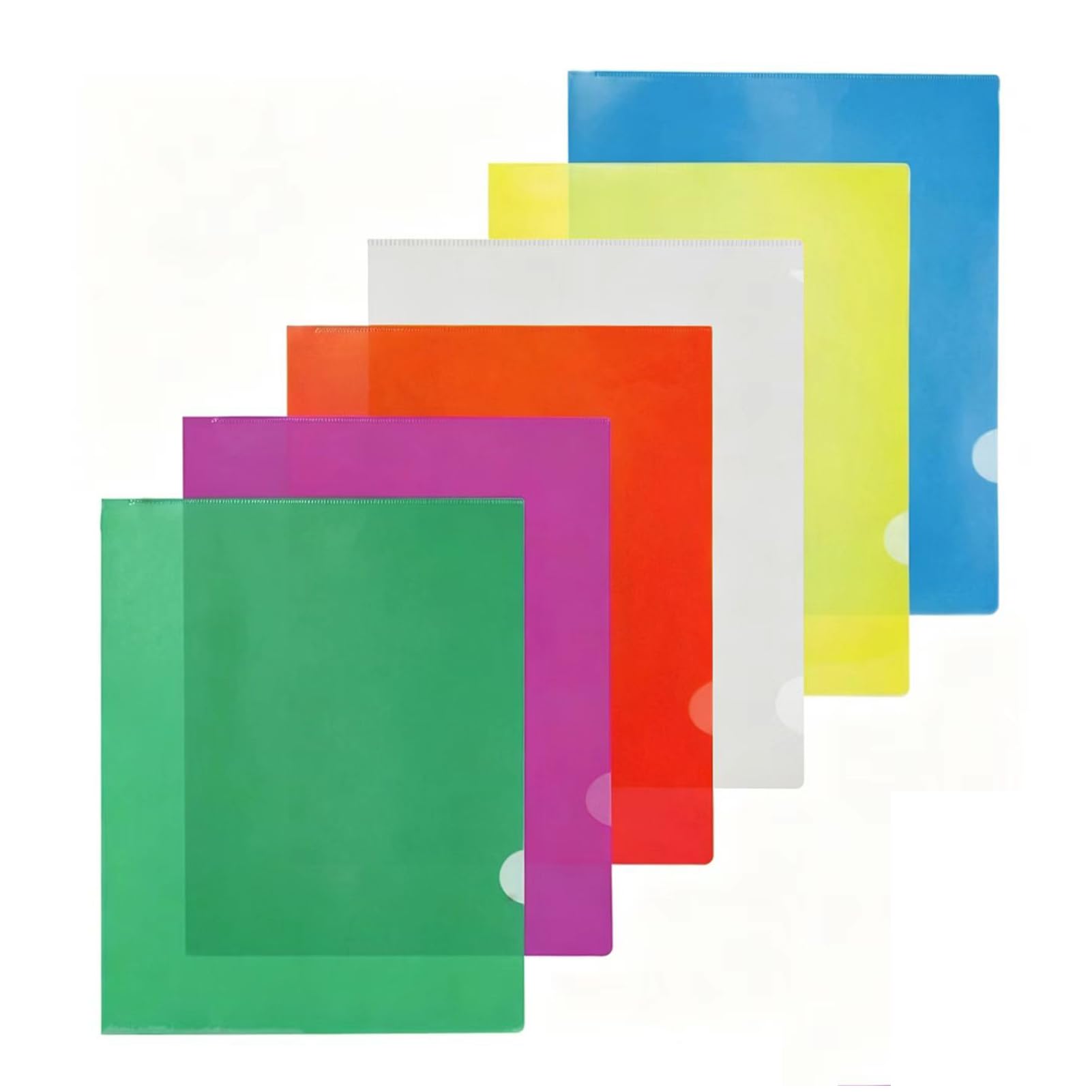 X-YSUNEAS 24 PCS A4 Plastic Folders, 6-Color Transparent Paper Cover with Top and Side Opening Plastic Wallets for School Work Reports, Demonstration Projects, and Documents โ image 1