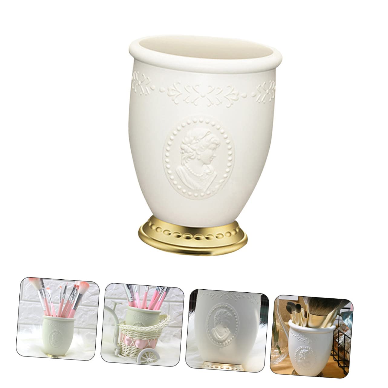 SHINEOFI 2 Soportes Para Brochas De Maquillaje Adecuados Para Oficina Escuela Hogar Papelería Creativa Cesta De Almacenamiento Soporte Para Bolígrafos Caja De Almacenamiento Para Brochas.