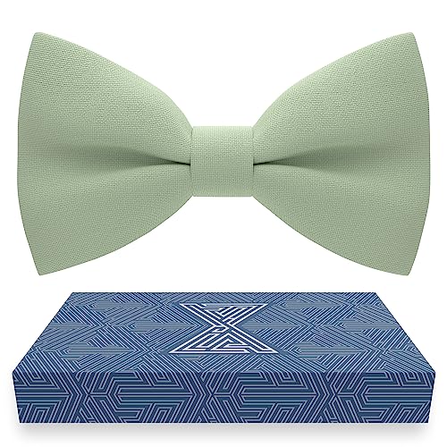 Bow Tie House Babies Sage Classic Pre-Tied Bow Tie Formal Solid Tuxedo (Small Celadon Green)