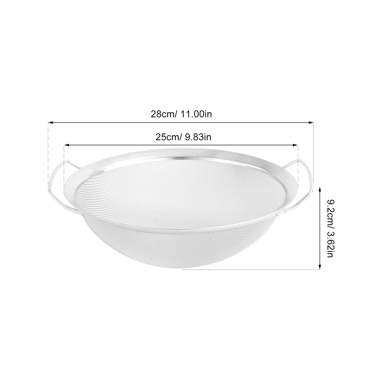 Colador Adecuado para Enjuagar y Escurrir Alimentos para Arroz y Verduras de Malla de Acero Inoxidable Cesta Resistente Doble Drenaje para Cocina y Hogar