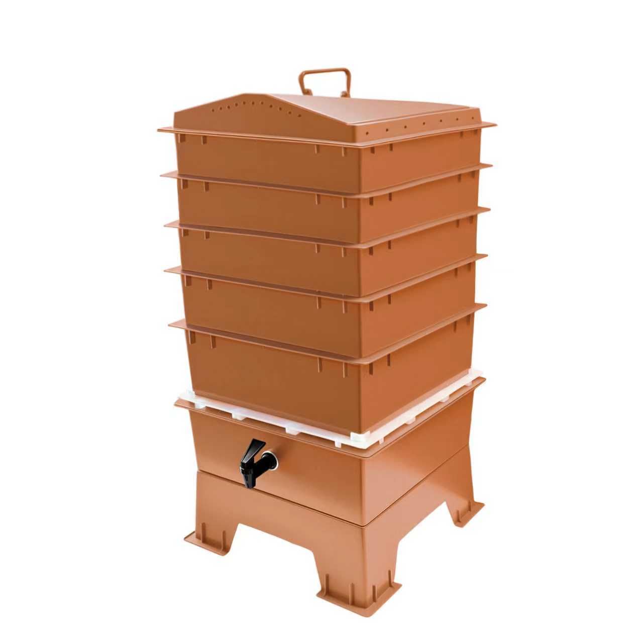 Vermihut 5-Tray Worm Composter Terracotta
