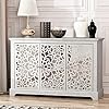 Galano culbin 3 door storage cabinet accent furniture cupboard for living room hallway kitchen sideboard buffet table 1567 d x 4571 w x 2929 h dusty grey oak  urban country home decor
