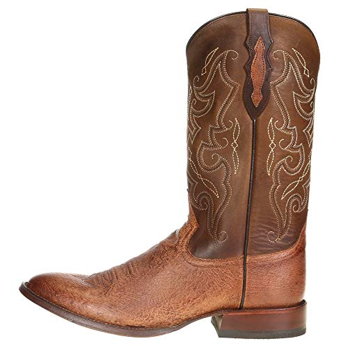 Tony Lama Men's Patron Saddle Smooth Ostrich 13" Walnut Tundra Top Cowboy Boots4