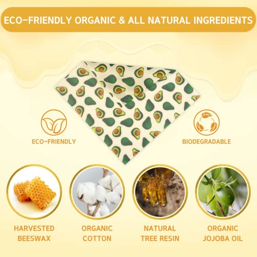 Reusable Beeswax Wrap - 9 Pack Beeswax Wraps For Food, Eco-Friendly Beeswax Food Wraps, Bread Sandwich Wrapper - Organic, Sustainable, Zero Waste, Reusable Plastic-Free Food Wrap, 1Xl, 3M, 5S #TOP1