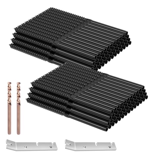 Image of BLIKA 100 Pack 1 /8 inch Black Cable Railing Kit Left &Right Swage Lag Screws for Wood Posts, T316 Stainless Steel, Wire Railing Kit for Decks with Wrench, Deck Stair Black Cable Railing Hardware