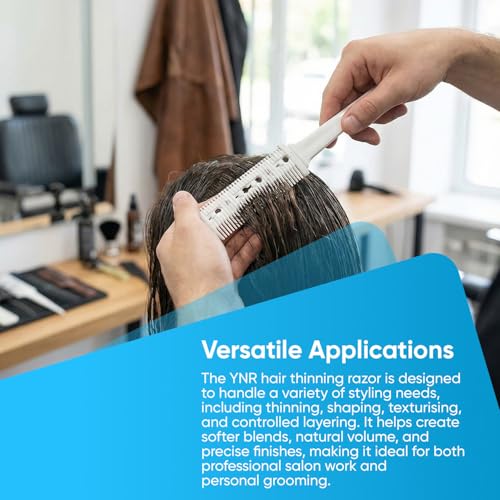 YNR Pro Hairdressing Hair Shaper Thinning Layer Hair Cutting Razor Steel Comb miniatura 7
