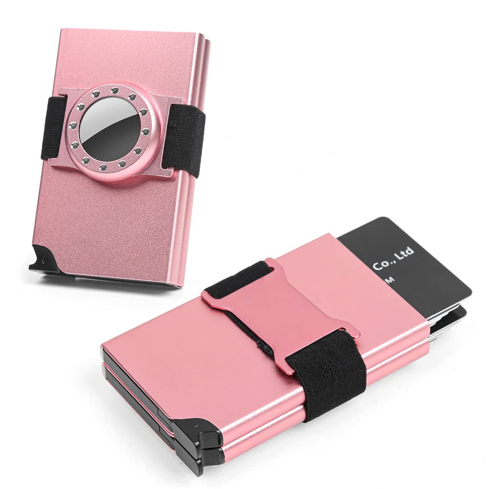 Le VastyWomen's Card Wallet with Airtag Holder, Twin Case Pop Up Airtag Wallet, RFID Credit Card Holder for Women Slim Minimalist, Compact Pocket Metal Wallets for Women…