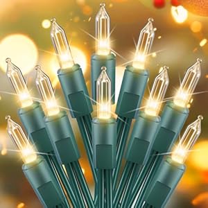 Clear Christmas String Lights 50 Count 12 Feet Incandescent Bulb Mini Lights for Indoor Xmas Tree Garland Birthday Wedding Party Festival Decoration, Green Wire Clear Christmas String Lights 50 Count 12 Feet Incandescent Bulb Mini Lights for Indoor Xmas Tree Garland Birthday Wedding Party Festival Decoration Green Wire