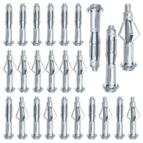 25 Piezas Tacos para Pladur Kit, M8 Anclajes Metálicos Carcasa Longitud 65 mm, Taquetes Metálicos de Expansión, para la Industria Química, Industria Mecánica y Construcción Naval (1)