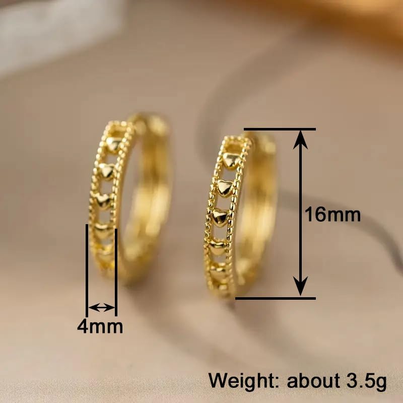 Heart Cutout Hoop Earrings for Women – Gold Plated Alloy Minimalist Delicate Design, Classic Office Daily Versatile Statement Jewelry Gift for Her, Birthday Present for Best Friend or Sister image 5