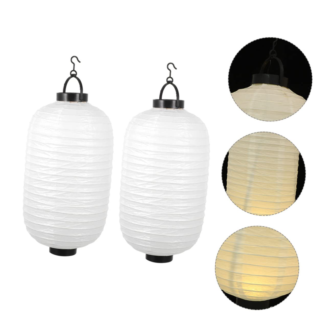 jojofuny Lanterne di Carta Giapponesi LED Riutilizzabili Bianche 2 Pezzi Luce Decorativa Ricaricabile per Decorazioni in Centri Commerciali e Altri Ambienti