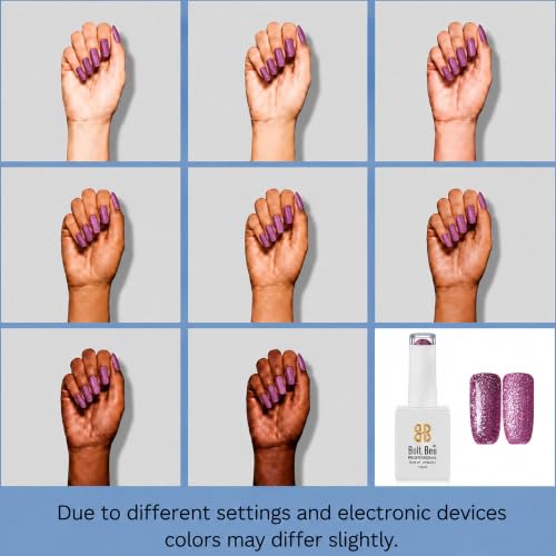 Image of BOLT BEE 15ML Gel Nail Polish 1Pc Clear Pink Glitter Nail Polish Soak Off UV LED Nail Gel Polish Nail Art Starter Manicure Salon DIY at Home, 0.5 OZ (1) (64)