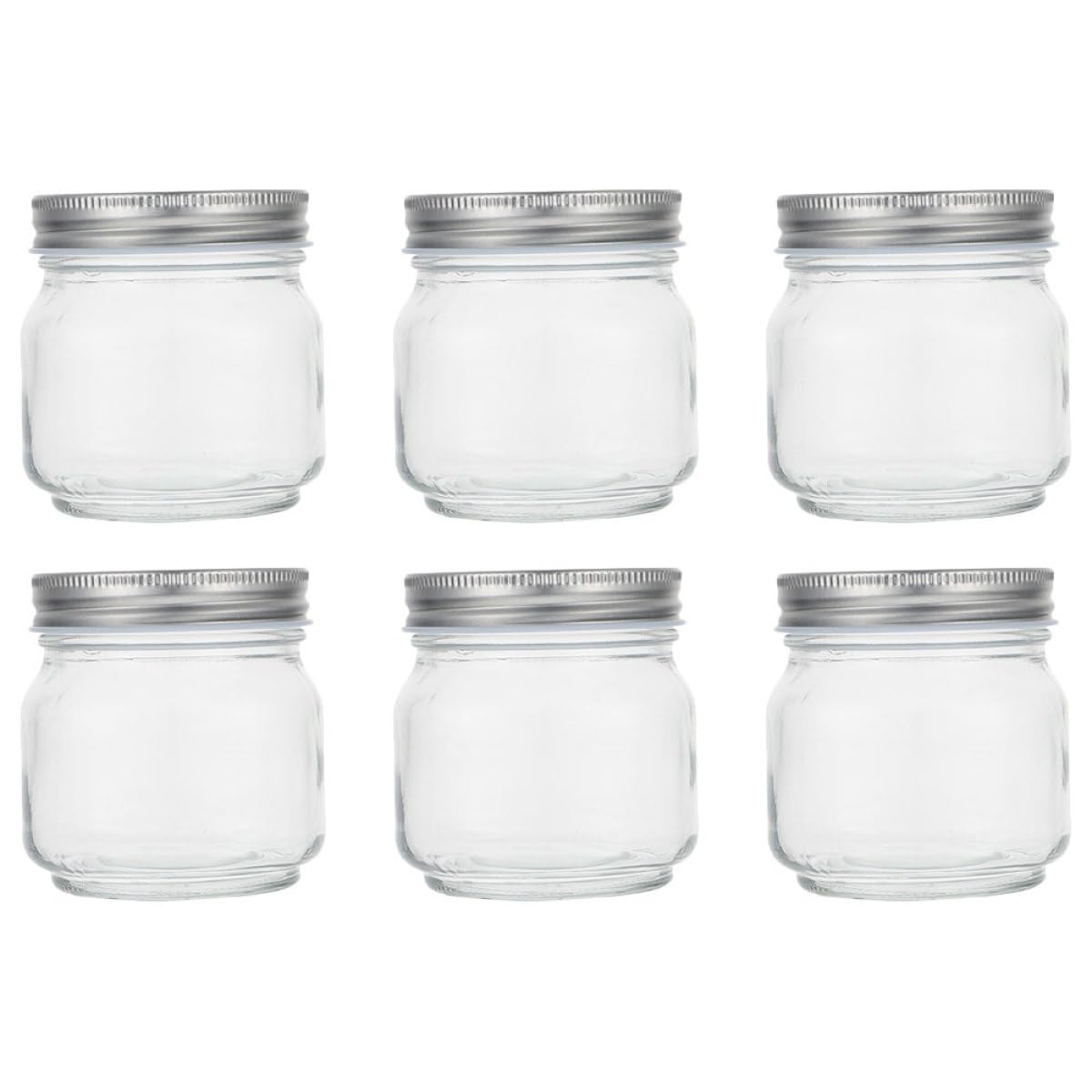 Marmeladengläser als Vorratsbehälter aus Glas 250ml 6 Stück mit Deckel Einfachem Design Grate für und Küche