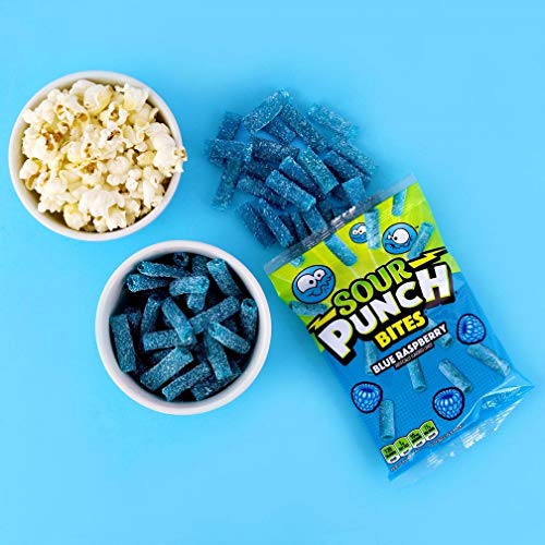 Sour Punch Bites, Sweet Chewy Candy, Blue Raspberry Flavored Sour Candy, 5Oz Bag (12 Pack) (8730) #TOP4
