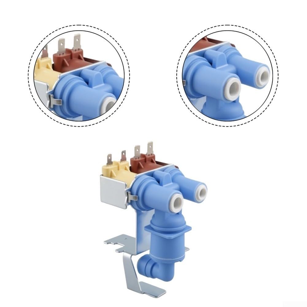 Ersatz-Magnetventil mit doppeltem Wassereinlass für Kühlschrank Modell W10420083 Eiswürfelbereiter-Ventil mit konsistenter Durchflussregulierung