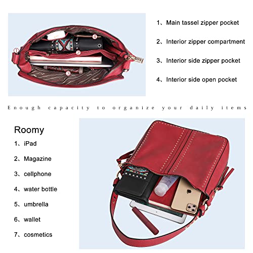 Montana West Tote Bag For Women Hobo Purses Leather Handbags Satchel Bags Red Mwc-1001S-3Rd #TOP4