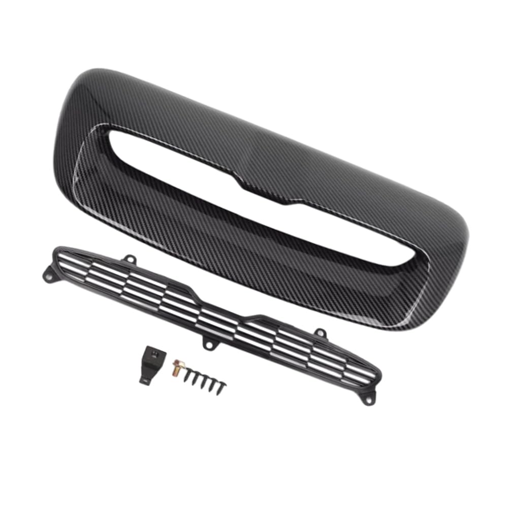 Riloer Front Center Hood Air Intake Vent Scoop Carbon Fiber Look Finish, 2007-2014 Compatible with BMW Compatible with Mini Cooper S R55 R56 R57 R58 R59, 51132756095