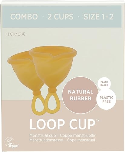 Miniatura 2 de Loop Cup - Copa menstrual natural de primera calidad (paquete combinado pequeño y mediano) goma biodegradable, suave, flexible, protección de