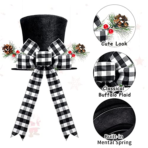 Christmas-Tree-Topper-Hat-Black-Velvet-Xmas-Tree-Toppers-with-Classical-Buffalo-Plaid-Big-Bow-tie-and-Lengthened-Ribbon-Tree-Topper-for-Christmas-Holiday-Party-Home-Decorations-Xmas-Decor Christmas Tree Topper Hat Black Velvet Xmas Tree Toppers with Classical Buffalo Plaid Big Bow tie and Lengthened Ribbon Tree Topper for Christmas Holiday Party Home Decorations Xmas Decor