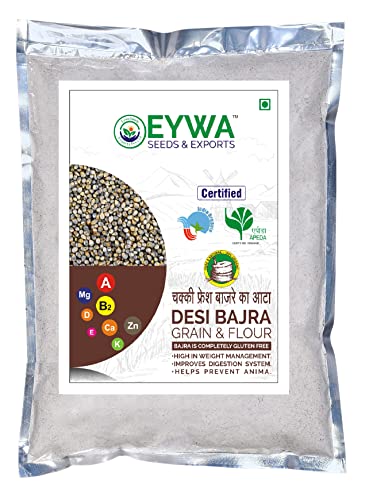 Image of Eywa Seeds & Exports Pvt Ltd Organic Bajra Flour (1 Kg) For Eating And Cooking | Pearl Millet Flour | Produce Of India From Organic Farms