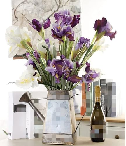 Rikyo 3Pcs Artificial Iris Flower Silk Flower 9 Heads,36 Inch Artificial Flowers Bouquet Fake Outdoor Cemetery Flower Arrangements And Wedding Holding Flowers,Dining Table Centerpieces thumb #2
