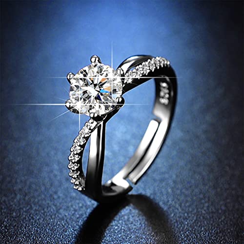Image of Peora American Diamond Studded Silver Plated Finger Ring Fashion Wear Stylish Jewellery Gift for Girls & Women (PX8R68) - Valentines Gift for Her