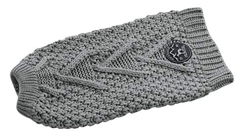 HUNTER Hundepullover MALMÖ, Farbe: grau, klassisches Zopfstrick-Muster, wärmend & bequem, elastisch für optimalen Sitz, reflektierend für mehr Sichtbarkeit, waschbar bei 30°C, Größe: 50