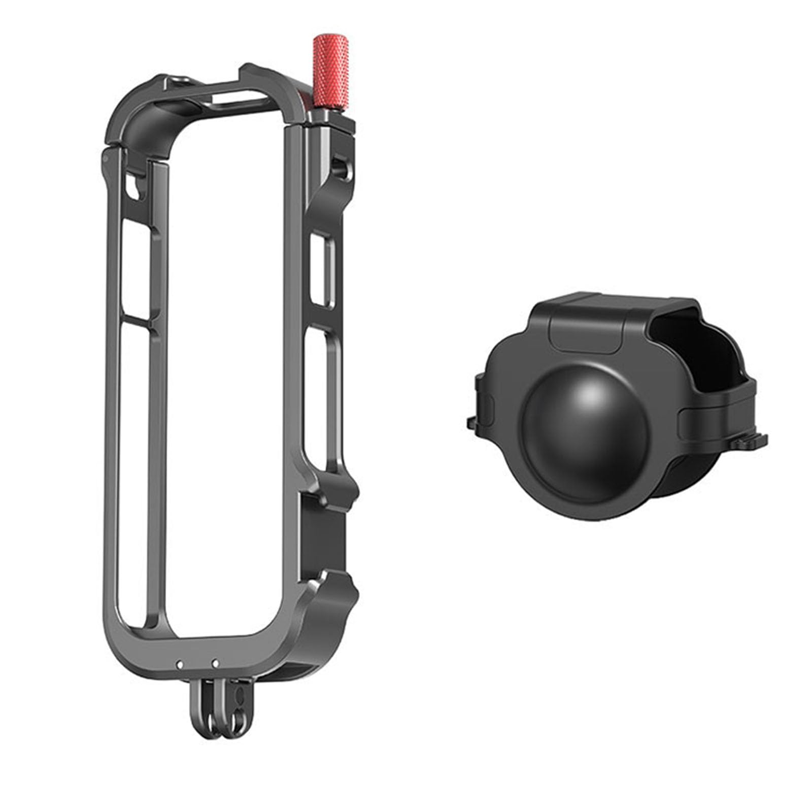copertura protezione lensa silicone per insta360 x4 con montante metallico