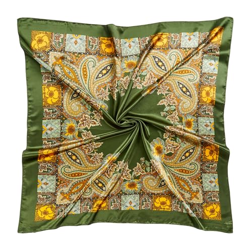 35"x35" Like Silk Head Scarf for Women Satin Feel Large Square Scarf for Hair Wrapping and Sleeping Fashion Bandana2